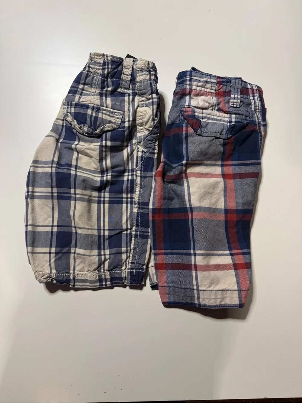 Cherokee Plaid Pull-On Shorts - Navy, Red & Cream